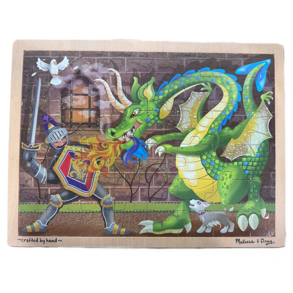 Melissa & Doug Knight vs Dragon Wooden Jigsaw Puzzle 48 Piece Fresh Start 9063